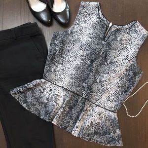 WD NY peplum animal print sleeveless top NWOT